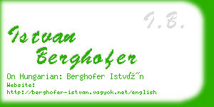 istvan berghofer business card